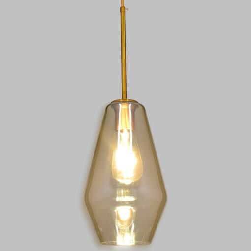 GloboStar® GLOBOSTAR® AMARIS 00871 Μοντέρνο Κρεμαστό Φωτιστικό Οροφής με Ντουί 3 x E27 AC 220-240V IP20 - Χρυσό Πλατίνα & Μελί - Μ17 x Π17 x Υ30cm