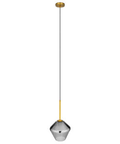 Alternative view of GLOBOSTAR® AMARIS 00872 Μοντέρνο Κρεμαστό Φωτιστικό Οροφής με Ντουί 1 x E27 AC 220-240V IP20 - Μαύρο Φιμέ & Χρυσό - Μ22 x Π22 x Y22cm