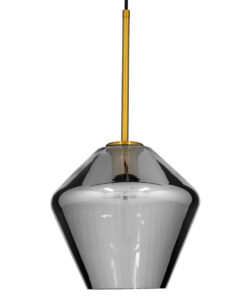 GLOBOSTAR® AMARIS 00872 Μοντέρνο Κρεμαστό Φωτιστικό Οροφής με Ντουί 1 x E27 AC 220-240V IP20 - Μαύρο Φιμέ & Χρυσό - Μ22 x Π22 x Y22cm 10 00872 4