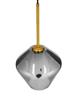 GLOBOSTAR® AMARIS 00872 Μοντέρνο Κρεμαστό Φωτιστικό Οροφής με Ντουί 1 x E27 AC 220-240V IP20 - Μαύρο Φιμέ & Χρυσό - Μ22 x Π22 x Y22cm 12 00872 6