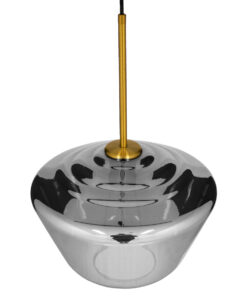 GLOBOSTAR® AMARIS 00873 Μοντέρνο Κρεμαστό Φωτιστικό Οροφής με Ντουί 1 x E27 AC 220-240V IP20 - Μαύρο Φιμέ & Χρυσό - Μ30 x Π30 x Y22cm 12 00873 6