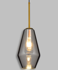 GloboStar® GLOBOSTAR® AMARIS 00874 Μοντέρνο Κρεμαστό Φωτιστικό Οροφής με Ντουί 3 x E27 AC 220-240V IP20 - Χρυσό Πλατίνα & Μαύρο Φιμέ - Μ17 x Π17 x Υ30cm