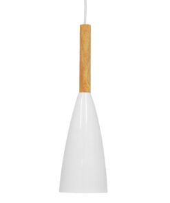 GloboStar® GLOBOSTAR® DILLON 00876 Μοντέρνο Κρεμαστό Φωτιστικό Οροφής με Ντουί 1 x E27 AC 220-240V IP20 - Λευκό - Μ11 x Π11 x Υ36cm