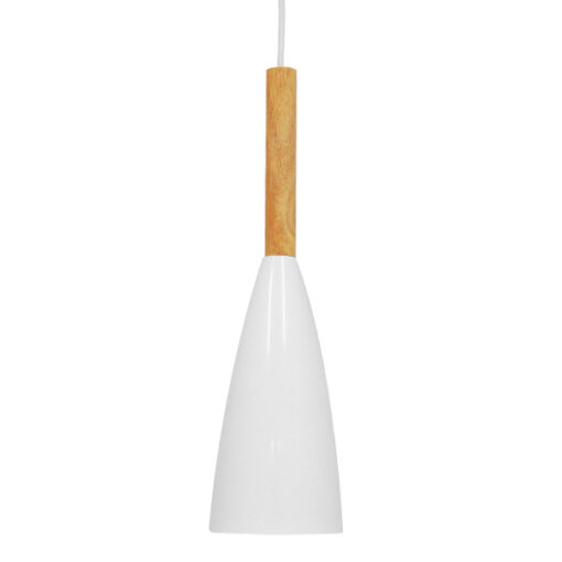 GloboStar® GLOBOSTAR® DILLON 00876 Μοντέρνο Κρεμαστό Φωτιστικό Οροφής με Ντουί 1 x E27 AC 220-240V IP20 - Λευκό - Μ11 x Π11 x Υ36cm