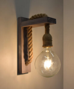 Alternative view of GLOBOSTAR® KENSI 00879 Boho Φωτιστικό Τοίχου - Απλίκα με Ντουί 1 x E27 AC 220-240V IP20 - Καφέ & Μπεζ - Μ7 x Π20 x Υ30cm