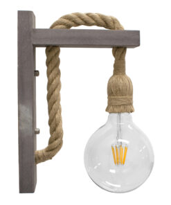 GLOBOSTAR® KENSI 00879 Boho Φωτιστικό Τοίχου - Απλίκα με Ντουί 1 x E27 AC 220-240V IP20 - Καφέ & Μπεζ - Μ7 x Π20 x Υ30cm 10 00879 3