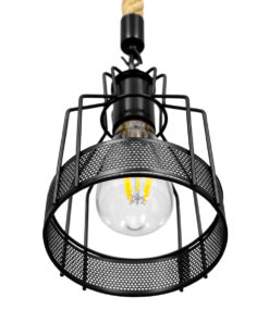 GLOBOSTAR® MASON 00881 Vintage Κρεμαστό Φωτιστικό Οροφής με Ντουί 1 x E27 AC 220-240V IP20 - Μαύρο & Μπεζ - Μ15 x Π15 x Υ24cm 14 00881 5