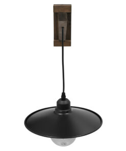 Alternative view of GloboStar® JONAS 00882 Vintage Επιτοίχιο Φωτιστικό Απλίκα Μονόφωτο 1 x E27 IP20 Καφέ Ξύλο με Μαύρο Μέταλλο - Μ26 x Π50 x Υ50cm