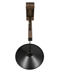 GloboStar® JONAS 00882 Vintage Επιτοίχιο Φωτιστικό Απλίκα Μονόφωτο 1 x E27 IP20 Καφέ Ξύλο με Μαύρο Μέταλλο - Μ26 x Π50 x Υ50cm 9 00882 4