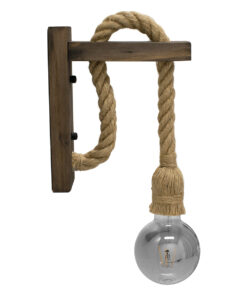 GloboStar® GLOBOSTAR® KENSI 00883 Boho Φωτιστικό Τοίχου - Απλίκα με Ντουί 1 x E27 AC 220-240V IP20 - Καφέ & Μπεζ - Μ7 x Π19 x Υ28cm