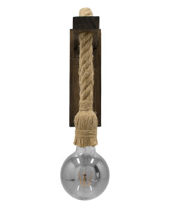 Alternative view of GLOBOSTAR® KENSI 00883 Boho Φωτιστικό Τοίχου - Απλίκα με Ντουί 1 x E27 AC 220-240V IP20 - Καφέ & Μπεζ - Μ7 x Π19 x Υ28cm