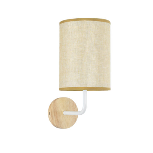 GloboStar® GLOBOSTAR® OASIS 00884 Μοντέρνο Φωτιστικό Τοίχου - Απλίκα με Ντουί 1 x E27 AC 220-240V IP20 - Λευκό & Μπεζ - Μ15 x Π20 x Υ35cm