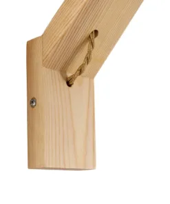 GloboStar® NOVO 00885 Vintage Επιτοίχιο Φωτιστικό Απλίκα Μονόφωτο 1 x E27 IP20 Μπεζ Ξύλο με Μπεζ Σχοινί - Μ7 x Π28 x Υ37cm 14 00885 6