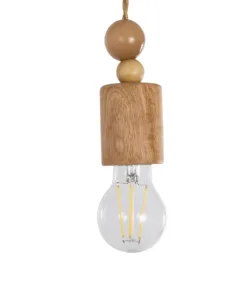 GloboStar® NOVO 00885 Vintage Επιτοίχιο Φωτιστικό Απλίκα Μονόφωτο 1 x E27 IP20 Μπεζ Ξύλο με Μπεζ Σχοινί - Μ7 x Π28 x Υ37cm 15 00885 7