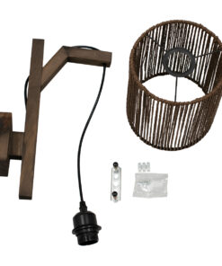 GLOBOSTAR® CASTI 00887 Boho Φωτιστικό Τοίχου - Απλίκα με Ντουί 1 x E27 AC 220-240V IP20 - Καφέ - Μ18 x Π30 x Υ75cm 11 00887 6