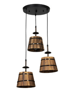 Alternative view of GLOBOSTAR® CEBU 00888 Vintage Κρεμαστό Φωτιστικό Οροφής με Ντουί 3 x E27 AC 220-240V IP20 - Καφέ & Μαύρο - Μ40 x Π40 x Y210cm