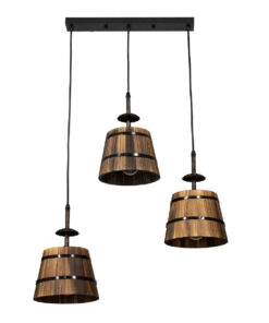 Alternative view of GLOBOSTAR® CEBU 00889 Vintage Κρεμαστό Φωτιστικό Οροφής με Ντουί 3 x E27 AC 220-240V IP20 - Καφέ & Μαύρο - Μ55.5 x Π18.5 x Y210cm