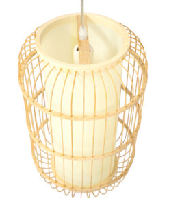 GLOBOSTAR® HIBISCUS 00893 Boho Κρεμαστό Φωτιστικό Οροφής με Ντουί 1 x E27 AC 220-240V IP20 - Μπεζ - Μ25 x Π25 x Υ42cm 12 00893 6