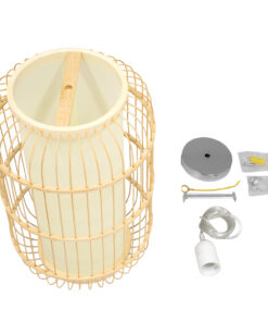 GLOBOSTAR® HIBISCUS 00893 Boho Κρεμαστό Φωτιστικό Οροφής με Ντουί 1 x E27 AC 220-240V IP20 - Μπεζ - Μ25 x Π25 x Υ42cm 13 00893 7