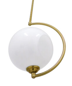 GloboStar® ISLA 00898 Μοντέρνο Φωτιστικό Οροφής Μπάλα Μονόφωτο 1 x E27 IP20 Χρυσό Μέταλλο με Λευκό Γυαλί - Μ20 x Π20 x Υ33cm 13 00898 3