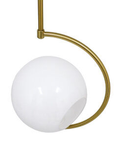 GloboStar® ISLA 00898 Μοντέρνο Φωτιστικό Οροφής Μπάλα Μονόφωτο 1 x E27 IP20 Χρυσό Μέταλλο με Λευκό Γυαλί - Μ20 x Π20 x Υ33cm 14 00898 4