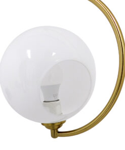 GloboStar® ISLA 00898 Μοντέρνο Φωτιστικό Οροφής Μπάλα Μονόφωτο 1 x E27 IP20 Χρυσό Μέταλλο με Λευκό Γυαλί - Μ20 x Π20 x Υ33cm 15 00898 5