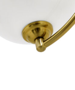 GloboStar® ISLA 00898 Μοντέρνο Φωτιστικό Οροφής Μπάλα Μονόφωτο 1 x E27 IP20 Χρυσό Μέταλλο με Λευκό Γυαλί - Μ20 x Π20 x Υ33cm 17 00898 7