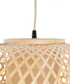 GLOBOSTAR® MAURITIUS 00901 Boho Κρεμαστό Φωτιστικό Οροφής με Ντουί 1 x E27 AC 220-240V IP20 - Μπεζ - Μ40 x Π40 x Υ60cm 16 00901 7