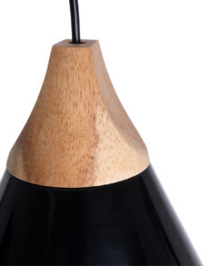 GLOBOSTAR® SHADE 00906 Μοντέρνο Κρεμαστό Φωτιστικό Οροφής με Ντουί 1 x E27 AC 220-240V IP20 - Μαύρο & Μπεζ - Μ23 x Π23 x Υ22cm 15 00906 7