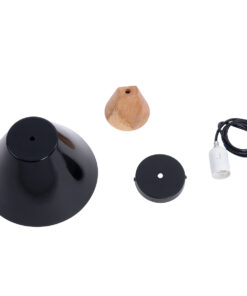 GLOBOSTAR® SHADE 00906 Μοντέρνο Κρεμαστό Φωτιστικό Οροφής με Ντουί 1 x E27 AC 220-240V IP20 - Μαύρο & Μπεζ - Μ23 x Π23 x Υ22cm 17 00906 9