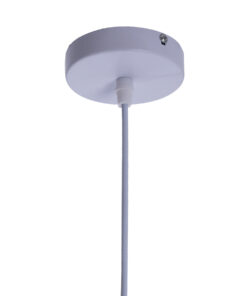 GLOBOSTAR® SHADE 00907 Μοντέρνο Κρεμαστό Φωτιστικό Οροφής με Ντουί 1 x E27 AC 220-240V IP20 - Λευκό & Μπεζ - Μ23 x Π23 x Υ22cm 16 00907 8