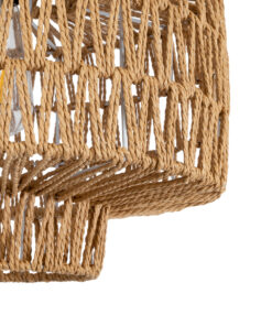 GLOBOSTAR® JENSON 00909 Boho Κρεμαστό Φωτιστικό Οροφής με Ντουί 1 x E27 AC 220-240V IP20 - Μπεζ - Μ33 x Π33 x Υ35cm 20 00909 9