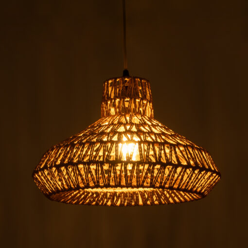 GloboStar® GLOBOSTAR® JENSON 00910 Boho Κρεμαστό Φωτιστικό Οροφής με Ντουί 1 x E27 AC 220-240V IP20 - Μπεζ - Μ38 x Π38 x Υ24cm