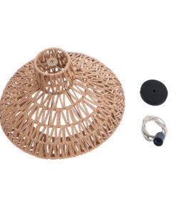 GLOBOSTAR® JENSON 00910 Boho Κρεμαστό Φωτιστικό Οροφής με Ντουί 1 x E27 AC 220-240V IP20 - Μπεζ - Μ38 x Π38 x Υ24cm 19 00910 10