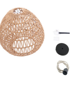 GLOBOSTAR® JJENSON 00911 Boho Κρεμαστό Φωτιστικό Οροφής με Ντουί 1 x E27 AC 220-240V IP20 - Μπεζ - Μ36 x Π36 x Υ30cm 19 00911 10