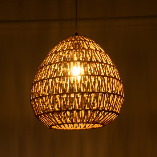 GloboStar® GLOBOSTAR® JJENSON 00911 Boho Κρεμαστό Φωτιστικό Οροφής με Ντουί 1 x E27 AC 220-240V IP20 - Μπεζ - Μ36 x Π36 x Υ30cm