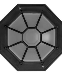 GloboStar® RUBY 00912 Vintage Φωτιστικό Πλαφονιέρα Οροφής Μονόφωτο 1 x E27 IP20 Μαύρο Μέταλλο με Λευκό Γυαλί - Μ27 x Π27 x Υ12cm 12 00912 4