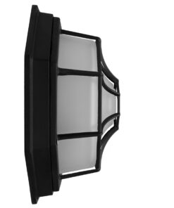 GloboStar® RUBY 00912 Vintage Φωτιστικό Πλαφονιέρα Οροφής Μονόφωτο 1 x E27 IP20 Μαύρο Μέταλλο με Λευκό Γυαλί - Μ27 x Π27 x Υ12cm 13 00912 5