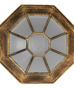 GLOBOSTAR® RUBY 00913 Vintage Φωτιστικό Οροφής με Ντουί 1 x E27 AC 220-240V IP20 - Χάλκινο Εφέ Σκουριάς - Μ27 x Π27 x Υ12cm 12 00913 4