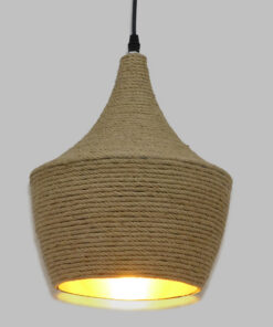 GloboStar® GLOBOSTAR® SHANGHAI ROPE 00916 Boho Κρεμαστό Φωτιστικό Οροφής με Ντουί 1 x E27 AC 220-240V IP20 - Μπεζ - Μ24 x Π24 x Υ30cm