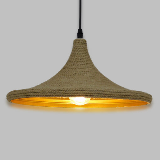 GloboStar® GLOBOSTAR® SHANGHAI ROPE 00917 Boho Κρεμαστό Φωτιστικό Οροφής με Ντουί 1 x E27 AC 220-240V IP20 - Μπεζ - Μ37 x Π37 x Υ20cm