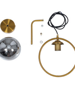 GloboStar® VIENNA 00923 Μοντέρνο Επιτοίχιο Φωτιστικό Απλίκα Μονόφωτο 1 x E27 IP20 Χρυσό Μέταλλο με Ασημί Γυαλί - Μ25 x Π23 x Υ27cm 22 00923 10