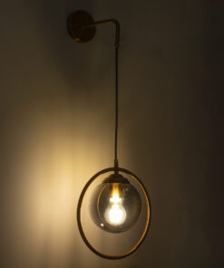 Alternative view of GloboStar® VIENNA 00923 Μοντέρνο Επιτοίχιο Φωτιστικό Απλίκα Μονόφωτο 1 x E27 IP20 Χρυσό Μέταλλο με Ασημί Γυαλί - Μ25 x Π23 x Υ27cm