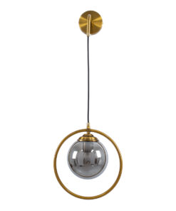 GloboStar® VIENNA 00923 Μοντέρνο Επιτοίχιο Φωτιστικό Απλίκα Μονόφωτο 1 x E27 IP20 Χρυσό Μέταλλο με Ασημί Γυαλί - Μ25 x Π23 x Υ27cm 15 00923 3