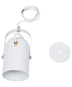 GLOBOSTAR® HAZEL 00924 Μοντέρνο Κρεμαστό Φωτιστικό Οροφής με Ντουί 1 x E27 AC 220-240V IP20 - Λευκό & Χρυσό - Μ12 x Π12 x Υ27cm 19 00924 10