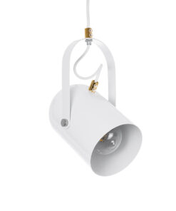 GloboStar® GLOBOSTAR® HAZEL 00924 Μοντέρνο Κρεμαστό Φωτιστικό Οροφής με Ντουί 1 x E27 AC 220-240V IP20 - Λευκό & Χρυσό - Μ12 x Π12 x Υ27cm