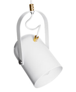 GLOBOSTAR® HAZEL 00924 Μοντέρνο Κρεμαστό Φωτιστικό Οροφής με Ντουί 1 x E27 AC 220-240V IP20 - Λευκό & Χρυσό - Μ12 x Π12 x Υ27cm 15 00924 6