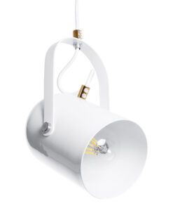 GLOBOSTAR® HAZEL 00924 Μοντέρνο Κρεμαστό Φωτιστικό Οροφής με Ντουί 1 x E27 AC 220-240V IP20 - Λευκό & Χρυσό - Μ12 x Π12 x Υ27cm 16 00924 7