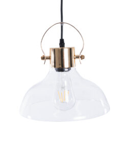 GLOBOSTAR® JAVER 00933 Vintage Κρεμαστό Φωτιστικό Οροφής με Ντουί 1 x E27 AC 220-240V IP20 - Διάφανο & Χάλκινο - Μ24.5 x Π24.5 x Υ25cm 15 00933 6