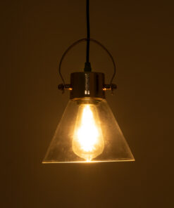 Alternative view of GLOBOSTAR® JAVER 00935 Vintage Κρεμαστό Φωτιστικό Οροφής με Ντουί 1 x E27 AC 220-240V IP20 - Διάφανο & Χάλκινο - Μ19 x Π19 x Υ25cm